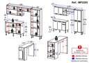 Ver imagem 3 de Armário de Cozinha com Mesa Gourmet Pequim Multimóveis Mp2205 Preto/lacca Fumê