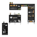 Ver imagem 4 de Armário de Cozinha com Mesa Gourmet Pequim Multimóveis Mp2205 Preto/lacca Fumê