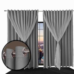 Cortina para Quarto e Sala Blecaute Lea 3,80 X 2,30 Cinza - 6