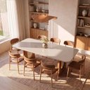 Ver imagem 1 de Conjunto de Jantar com Mesa Tali 210cm e 8 Cadeiras Ema CabeCasa MadeiraOriginals Marrom/Bege