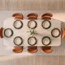 Ver imagem 2 de Conjunto de Jantar Mesa Tali 210cm e 8 Cadeiras Ema CabeCasa MadeiraOriginals Off White/Marrom
