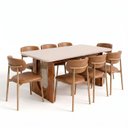 Ver imagem 3 de Conjunto de Jantar com Mesa Tali 210cm e 8 Cadeiras Ema CabeCasa MadeiraOriginals Marrom/Bege