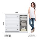 Ver imagem 3 de Cômoda Infantil 4 Gavetas 1 Porta Americana Nova York Espresso Móveis Branco/HP