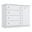 Ver imagem 2 de Cômoda Infantil 4 Gavetas 1 Porta Americana Nova York Espresso Móveis Branco/HP