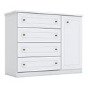 Ver imagem 2 de Cômoda Infantil 4 Gavetas 1 Porta Americana Nova York Espresso Móveis Branco/HP