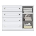 Ver imagem 4 de Cômoda Infantil 4 Gavetas 1 Porta Americana Nova York Espresso Móveis Branco/HP