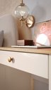 Ver imagem 4 de Escrivaninha Estilo Mesa para Computador ou Notebook com 1 Gaveta - Off White com Freijó