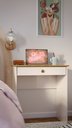 Ver imagem 2 de Escrivaninha Estilo Mesa para Computador ou Notebook com 1 Gaveta - Off White com Freijó