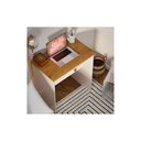 Ver imagem 3 de Escrivaninha Estilo Mesa para Computador ou Notebook com 1 Gaveta - Off White com Freijó