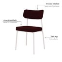 Ver imagem 4 de Cadeira Fixa Estofada Mynna Boucle Bordô Est.Branca