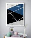 Ver imagem 2 de Quadro Decorativo Abstrato Mármore Prata - 70x50cm:moldura Preta