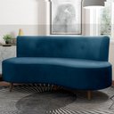 Ver imagem 1 de Sofá Living 2 Lugares 135cm Aang Pés Palito Veludo Azul Marinho G33 - Gran Belo
