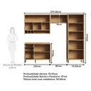 Ver imagem 3 de Cozinha Compacta Modulada MDF 4 Peças 9 Portas Vidro Vicenza Espresso Móveis Cinza/Amêndoa/Chumbo