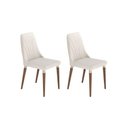 Ver imagem 3 de Conjunto de Jantar Mesa c/Vidro 1,60 Addar 6 Cadeiras Loren - Off White Fosco com Champanhe