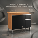 Ver imagem 5 de Armário Balcão Gabinete Jade 1m sem Tampo P/ Pia Cozinha Compacta Modulada Gourmet Dispensa 3 Ptas 1