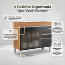 Ver imagem 3 de Armário Balcão Gabinete Jade 1m sem Tampo P/ Pia Cozinha Compacta Modulada Gourmet Dispensa 3 Ptas 1
