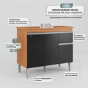 Ver imagem 6 de Armário Balcão Gabinete Jade 1m sem Tampo P/ Pia Cozinha Compacta Modulada Gourmet Dispensa 3 Ptas 1