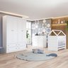 Quarto de Bebê com Guarda Roupa 4 Portas 1 Cômoda e 1 Berço Mini Cama Estilo Americano Nova York Esp - 2