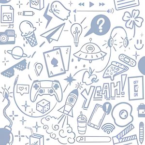 Papel de Parede Infantil Cartoon Azul Sonhos 4252