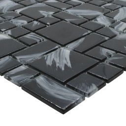 Pastilha de Vidro Cristal Monet Preta para Banheiro 30x30cm - 5