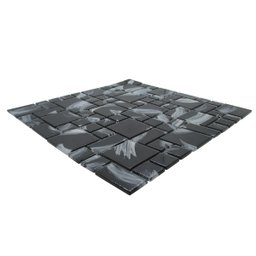 Pastilha de Vidro Cristal Monet Preta para Banheiro 30x30cm - 4
