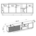 Ver imagem 3 de Rack para TV Até 60 Polegadas 3 Portas Las Vegas Caemmun