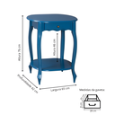 Ver imagem 4 de Mesa de Apoio Oval Clássica Decorativa de Madeira com Pés Luiz Xv - Azul Bic Laca