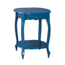 Ver imagem 2 de Mesa de Apoio Oval Clássica Decorativa de Madeira com Pés Luiz Xv - Azul Bic Laca