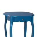 Ver imagem 3 de Mesa de Apoio Oval Clássica Decorativa de Madeira com Pés Luiz Xv - Azul Bic Laca