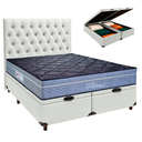 Ver imagem 1 de Kit Cama Box Bau + Cabeceira + Colchão Queen Molas Ensacadas - Petrus - Paropas