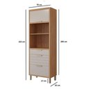 Ver imagem 3 de Torre Quente 100%mdf 70cm 2 Nichos para Forno 2 Portas e 2 Gavetas Eloise Mgm Móveis Freijó/off