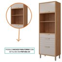 Ver imagem 4 de Torre Quente 100%mdf 70cm 2 Nichos para Forno 2 Portas e 2 Gavetas Eloise Mgm Móveis Freijó/off