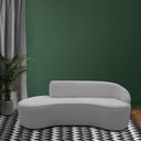 Ver imagem 2 de Sofá Curvo 02 Lugares 150cm Braço Esquerdo Eron Bouclê Cinza Claro - CasaePoltrona