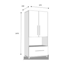 Armário Multiuso Sala Jantar Sevilha:branco - 3