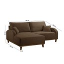 Ver imagem 3 de Sofá Albano Veludo 185cm Chaise Lado Esquerdo Meu Sofá Online