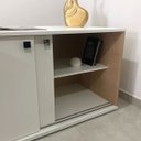 Ver imagem 4 de Mesa para Escritório Diretor Grande 2 Portas 4 Gavetas Carvalho/branco