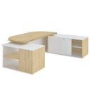 Ver imagem 6 de Mesa para Escritório Diretor Grande 2 Portas 4 Gavetas Carvalho/branco