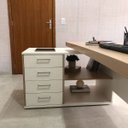 Ver imagem 2 de Mesa para Escritório Diretor Grande 2 Portas 4 Gavetas Carvalho/branco