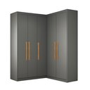 Ver imagem 2 de Guarda-Roupa Modulação de Canto com Puxadores MDF Paris Cinza/Onix