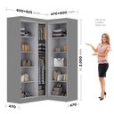 Ver imagem 3 de Guarda-Roupa Modulação de Canto com Puxadores MDF Paris Cinza/Onix