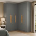Ver imagem 5 de Guarda-Roupa Modulação de Canto com Puxadores MDF Paris Cinza/Onix