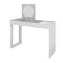 Ver imagem 1 de Mesa Escrivaninha Office Penteadeira Play Moderna Espelho Branco Fosco