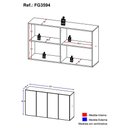 Ver imagem 5 de Aparador Buffet Suspenso Multimóveis Veneza 4 Portas FG3594 Branco