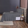 Roupa de Cama 400 Fios Queen 4 Peças Ponto Palito Cor:cinza - 3