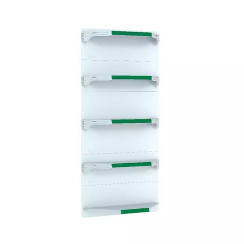 Kit 5 Bandejas para Gondola Canto 202 Fit 40/60 Branco Pe Verde