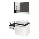 Ver imagem 1 de Conjunto Balcão C-cuba Q39 e Espelheira Legno 830 Branco Chess C-nogal Branco Chess C-preto Ônix