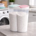 Ver imagem 7 de Pote Duplo Porta Mantimentos Dispenser 2500ml Multifuncional para Cozinha e Lavanderia