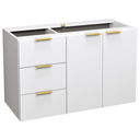 Ver imagem 1 de Balcão Móvel Gabinete Mdf para Banheiro sem Tampo e Cuba 80cm Gavetas Lado Esquerdo Puxador Dourado