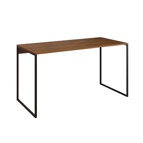 Mesa para Escritório Industrial Base Ferro Preto Tampo Mdp Amêndoa 137x60