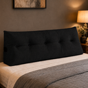 Ver imagem 2 de Almofada Cabeceira Mel Cama Casal 140cm Encosto Suede:Preto/Suede